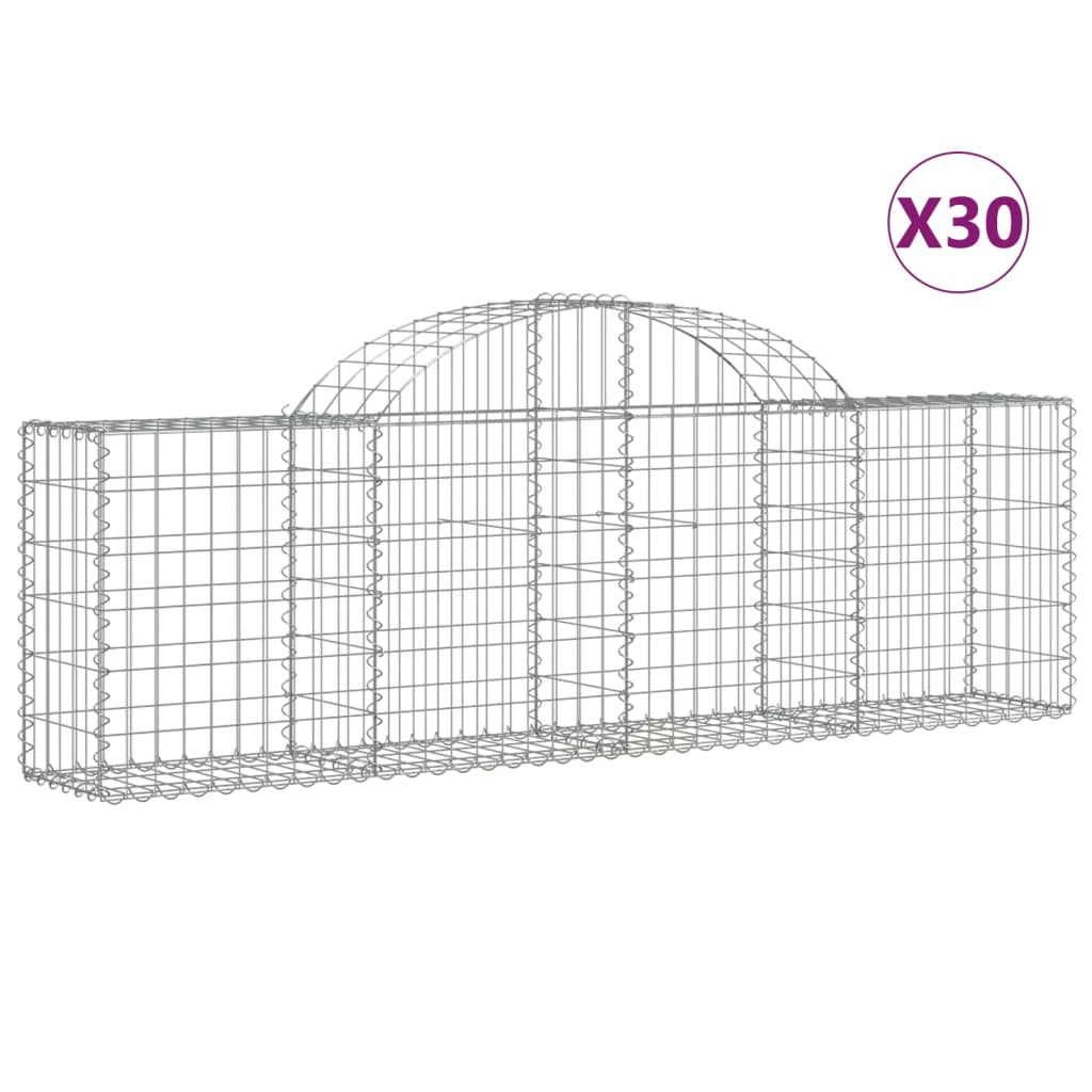 Coșuri gabion arcuite 30 buc, 200x30x60/80 cm, fier galvanizat GartenMobel Dekor