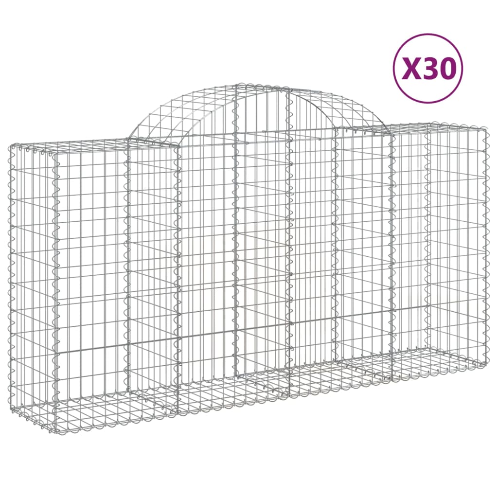 Coșuri gabion arcuite 30 buc, 200x50x100/120cm, fier galvanizat GartenMobel Dekor
