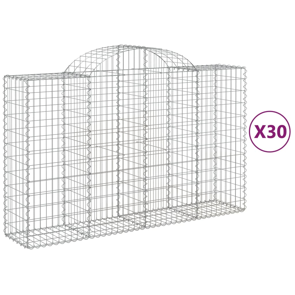 Coșuri gabion arcuite 30 buc, 200x50x120/140cm, fier galvanizat GartenMobel Dekor