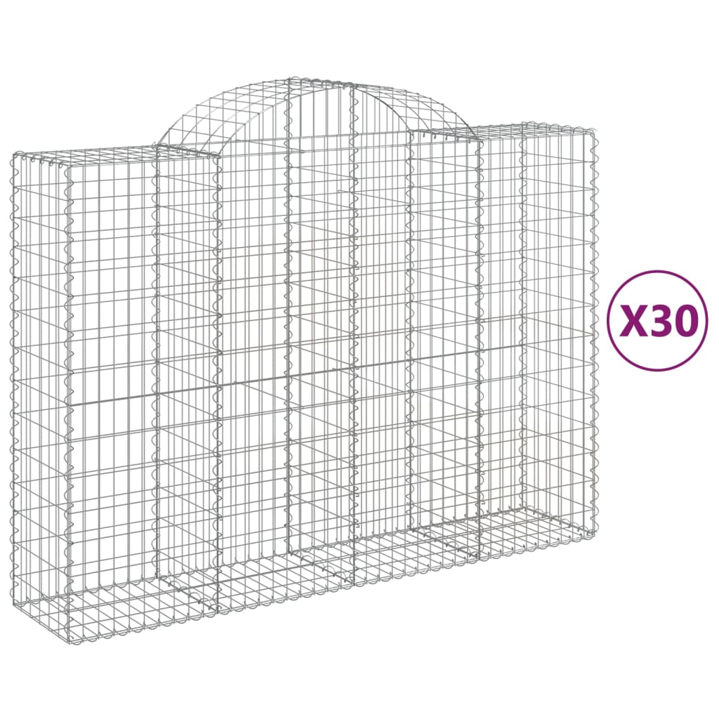 Coșuri gabion arcuite 30 buc, 200x50x140/160cm, fier galvanizat GartenMobel Dekor