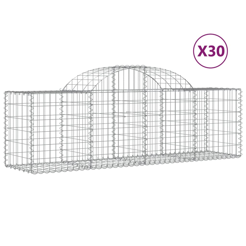 Coșuri gabion arcuite 30 buc, 200x50x60/80 cm, fier galvanizat GartenMobel Dekor