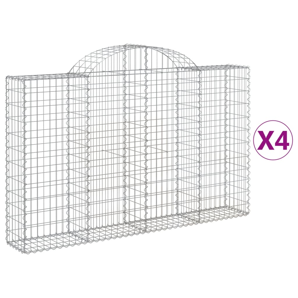 Coșuri gabion arcuite 4 buc, 200x30x120/140 cm, fier galvanizat GartenMobel Dekor