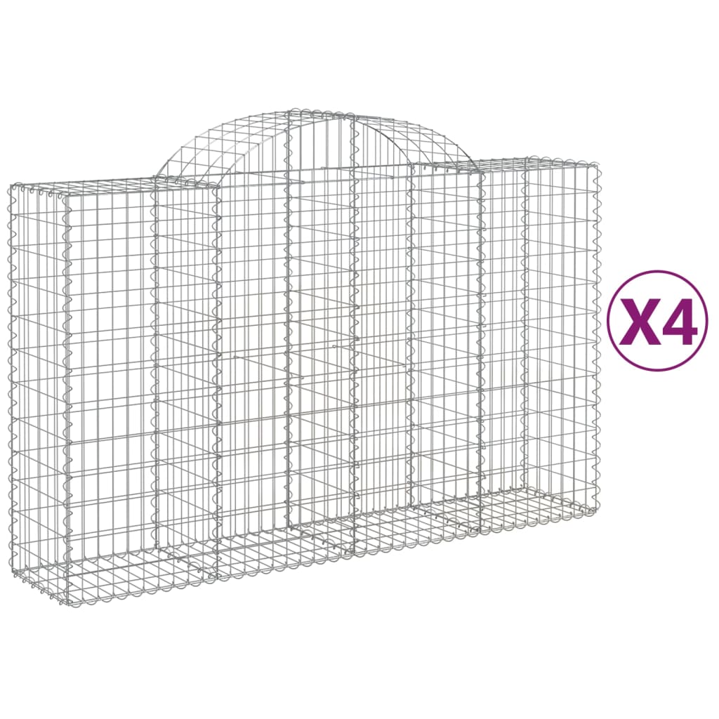 Coșuri gabion arcuite 4 buc, 200x50x120/140 cm, fier galvanizat GartenMobel Dekor
