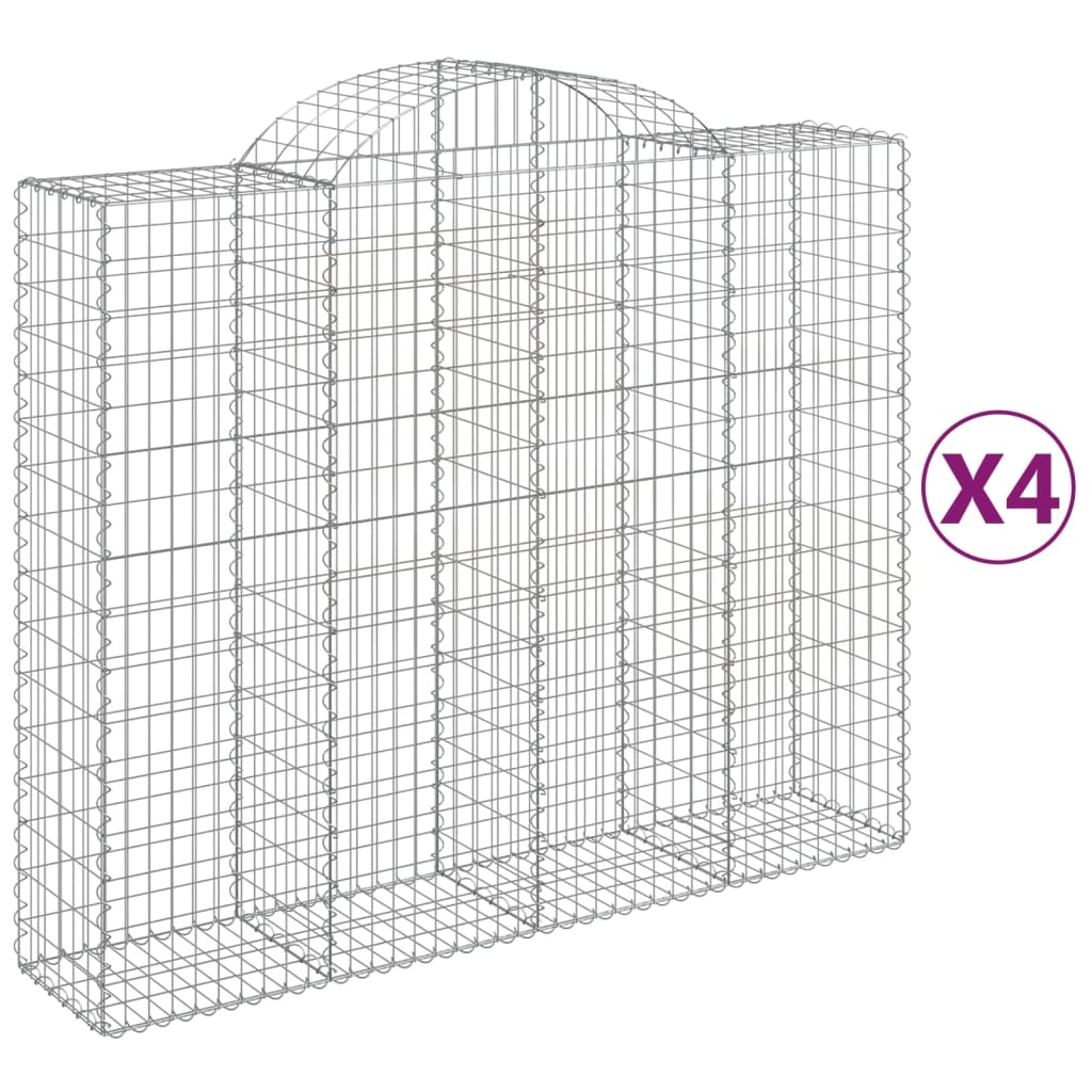 Coșuri gabion arcuite 4 buc, 200x50x160/180 cm, fier galvanizat GartenMobel Dekor