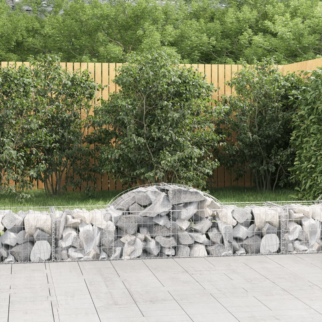 Coșuri gabion arcuite 4 buc, 200x50x40/60 cm, fier galvanizat GartenMobel Dekor