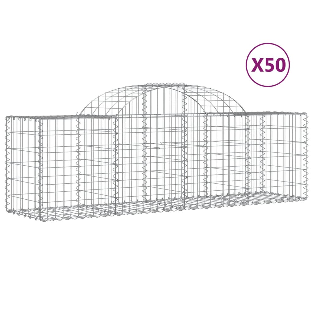 Coșuri gabion arcuite 50 buc, 200x50x60/80 cm, fier galvanizat GartenMobel Dekor