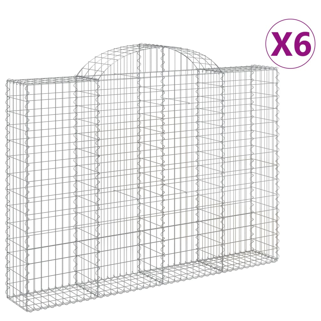 Coșuri gabion arcuite 6 buc, 200x30x140/160cm, fier galvanizat GartenMobel Dekor