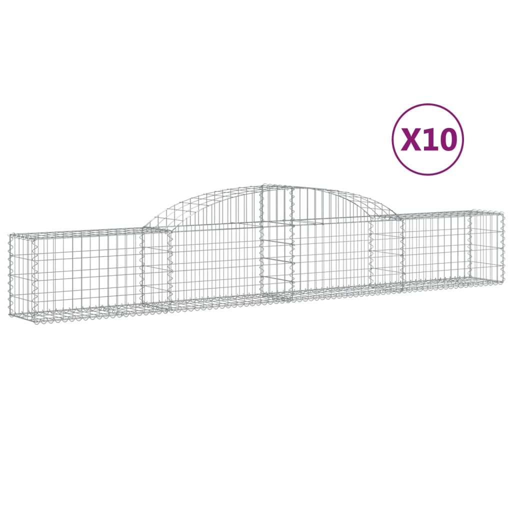 Coșuri gabion arcuite, 10 buc., 300x30x40/60cm, fier galvanizat GartenMobel Dekor