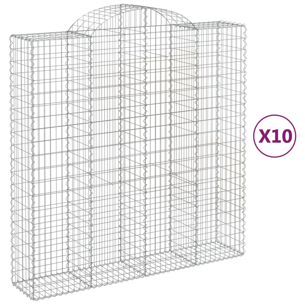 Coșuri gabion arcuite, 10 buc 200x50x200/220cm, fier galvanizat GartenMobel Dekor