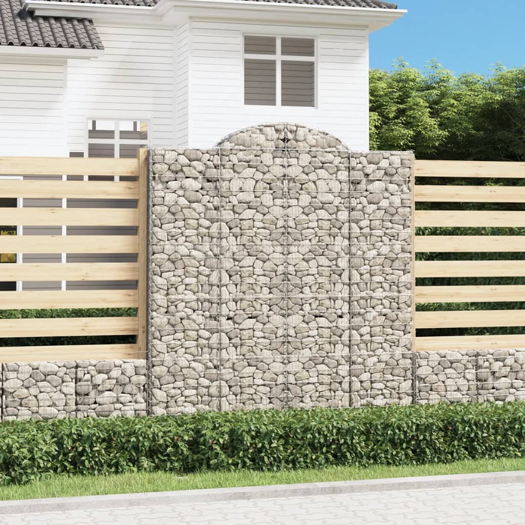 Coșuri gabion arcuite, 2 buc, 200x50x220/240cm, fier galvanizat GartenMobel Dekor