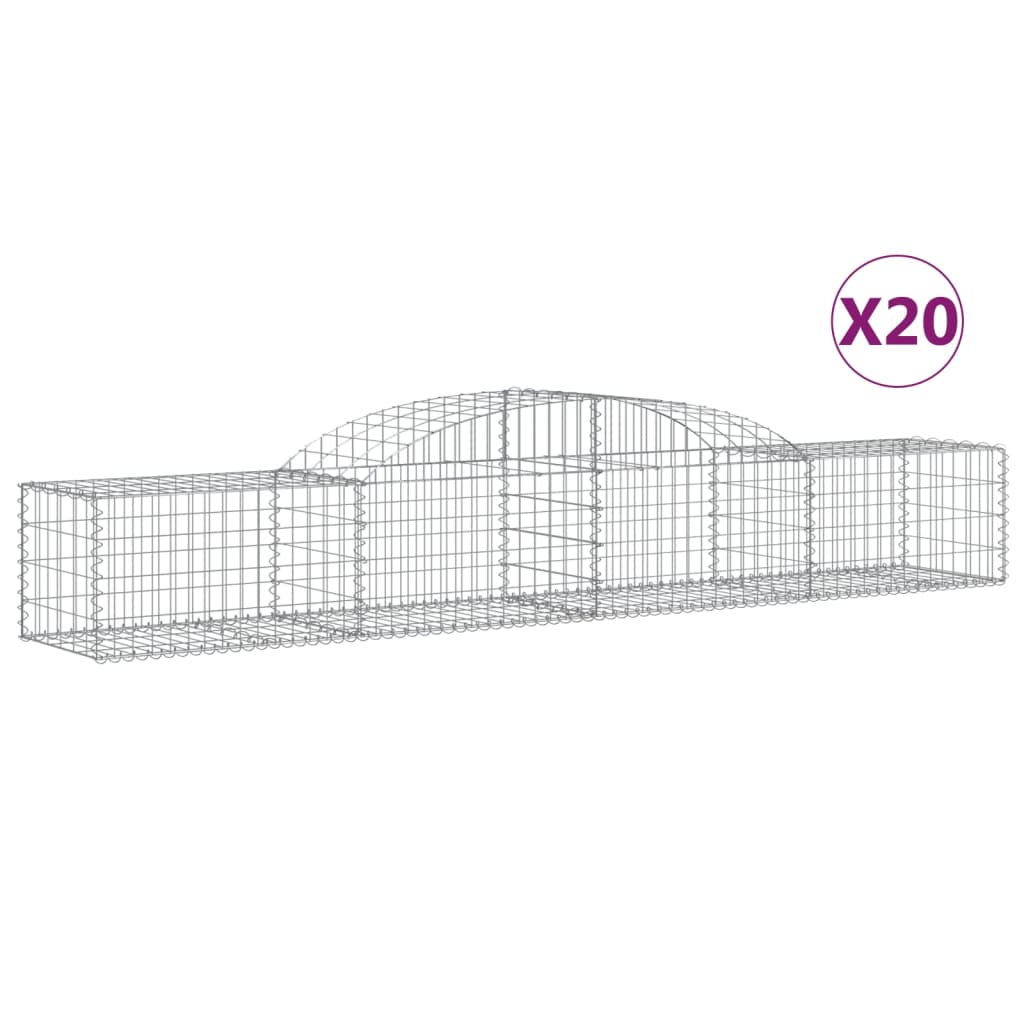 Coșuri gabion arcuite, 20 buc., 300x50x40/60cm, fier galvanizat GartenMobel Dekor