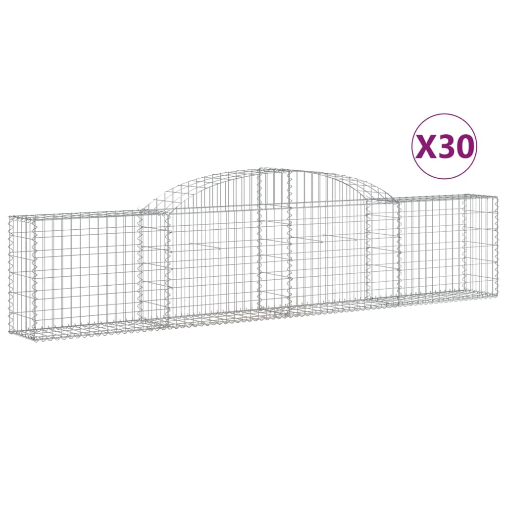 Coșuri gabion arcuite, 30 buc., 300x30x60/80cm, fier galvanizat GartenMobel Dekor