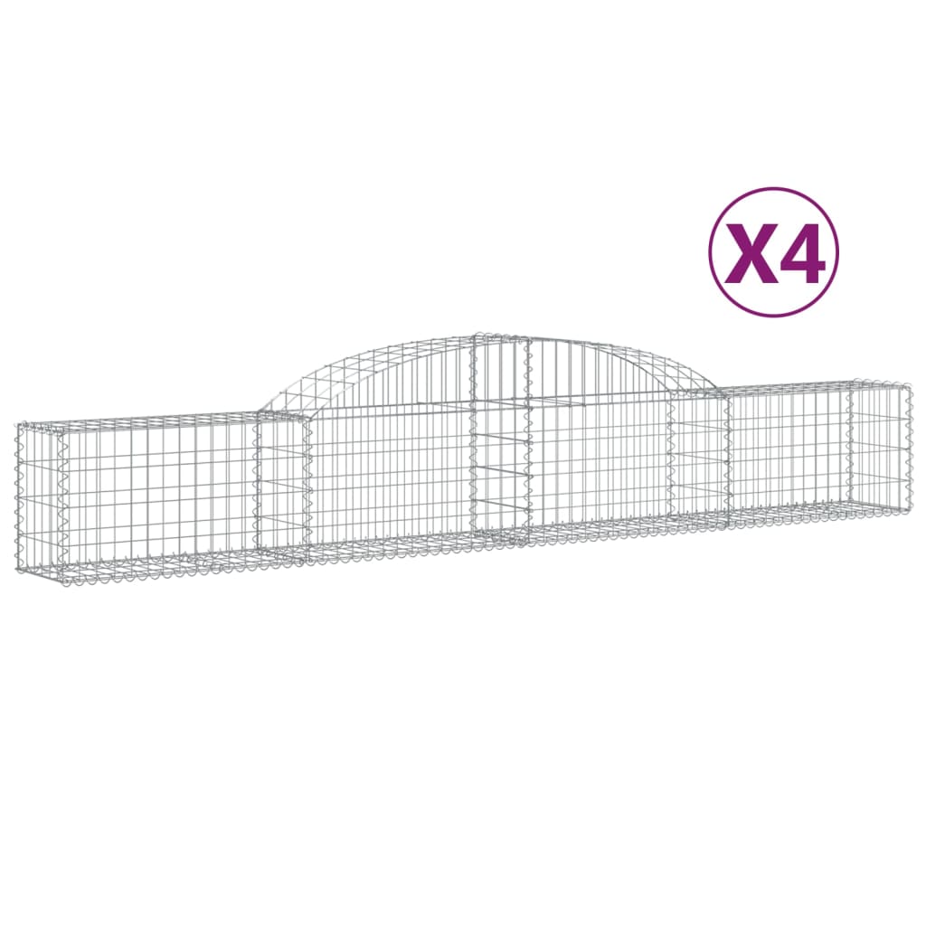 Coșuri gabion arcuite, 4 buc., 300x30x40/60 cm, fier galvanizat GartenMobel Dekor