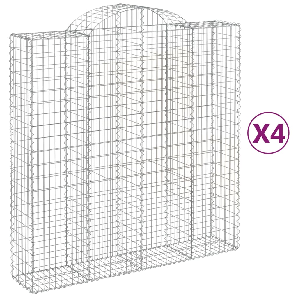Coșuri gabion arcuite, 4 buc 200x50x200/220 cm, fier galvanizat GartenMobel Dekor