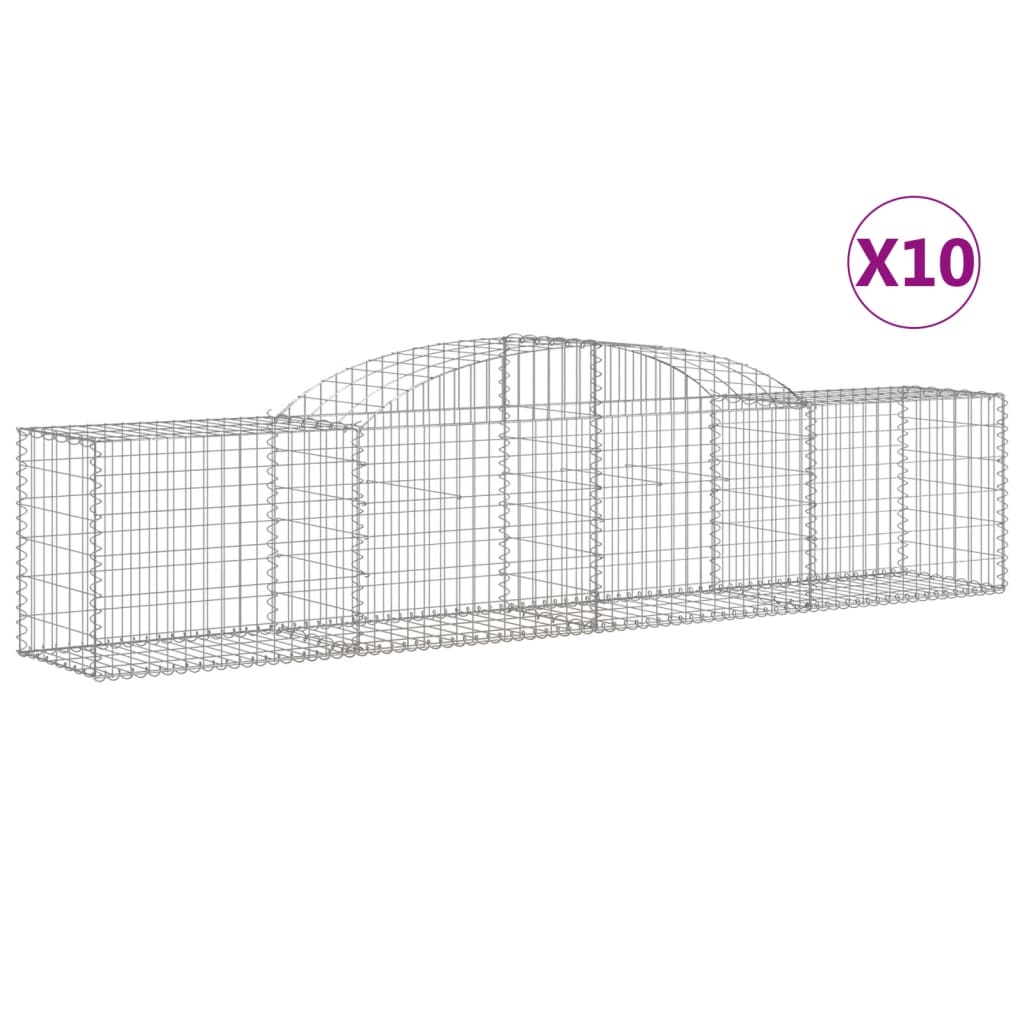 Coșuri gabion arcuite 10 buc, 300x50x60/80 cm, fier galvanizat GartenMobel Dekor