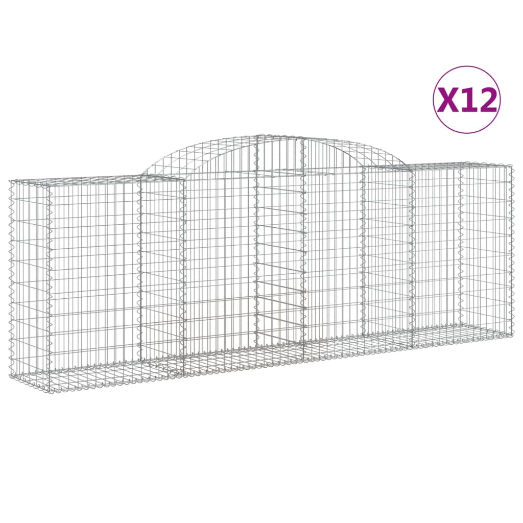 Coșuri gabion arcuite 12 buc, 300x50x100/120cm, fier galvanizat GartenMobel Dekor