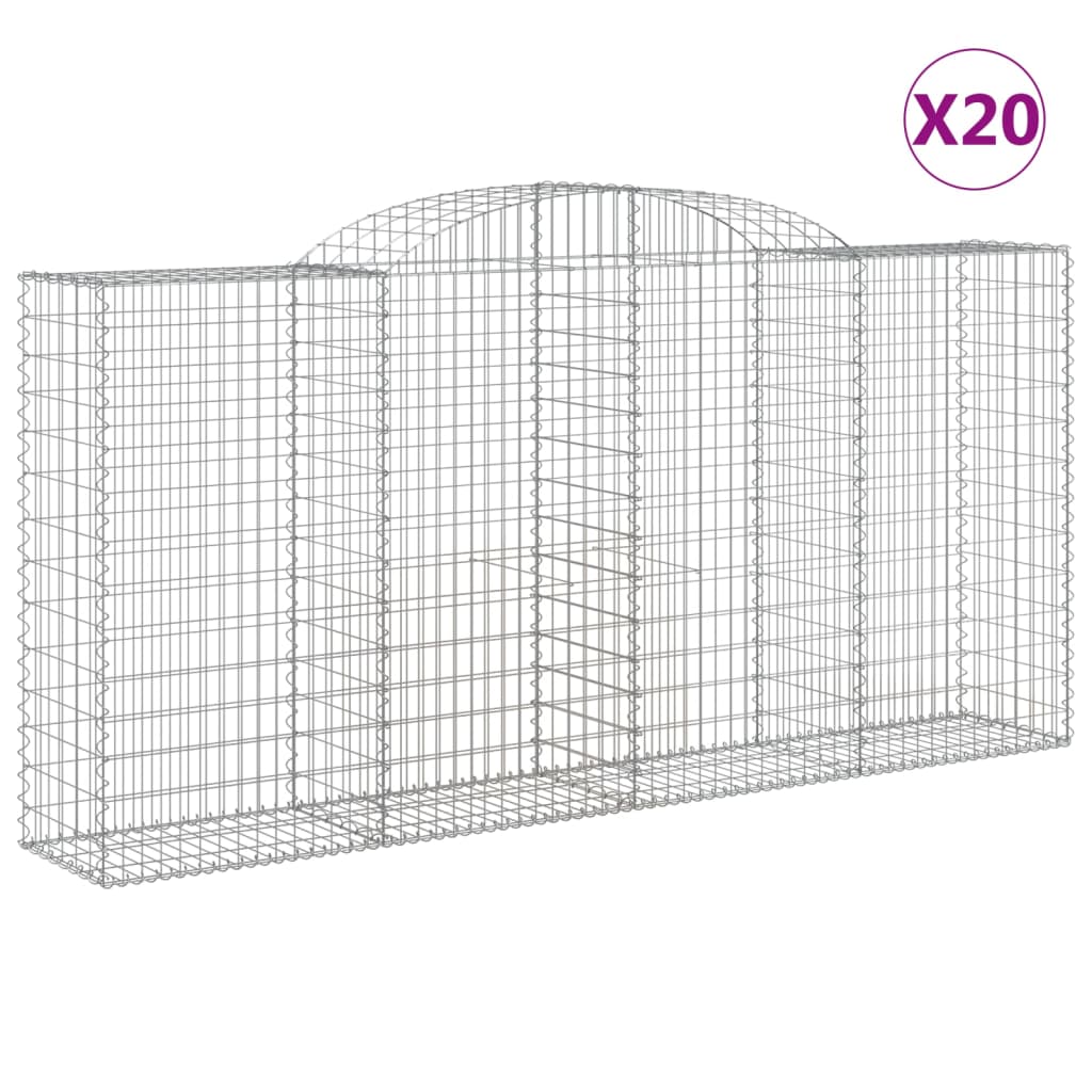 Coșuri gabion arcuite 20 buc, 300x50x140/160cm, fier galvanizat GartenMobel Dekor