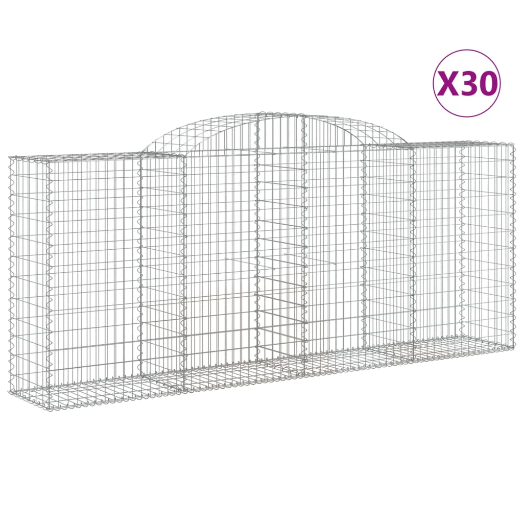 Coșuri gabion arcuite 30 buc. 300x50x120/140 cm fier galvanizat GartenMobel Dekor