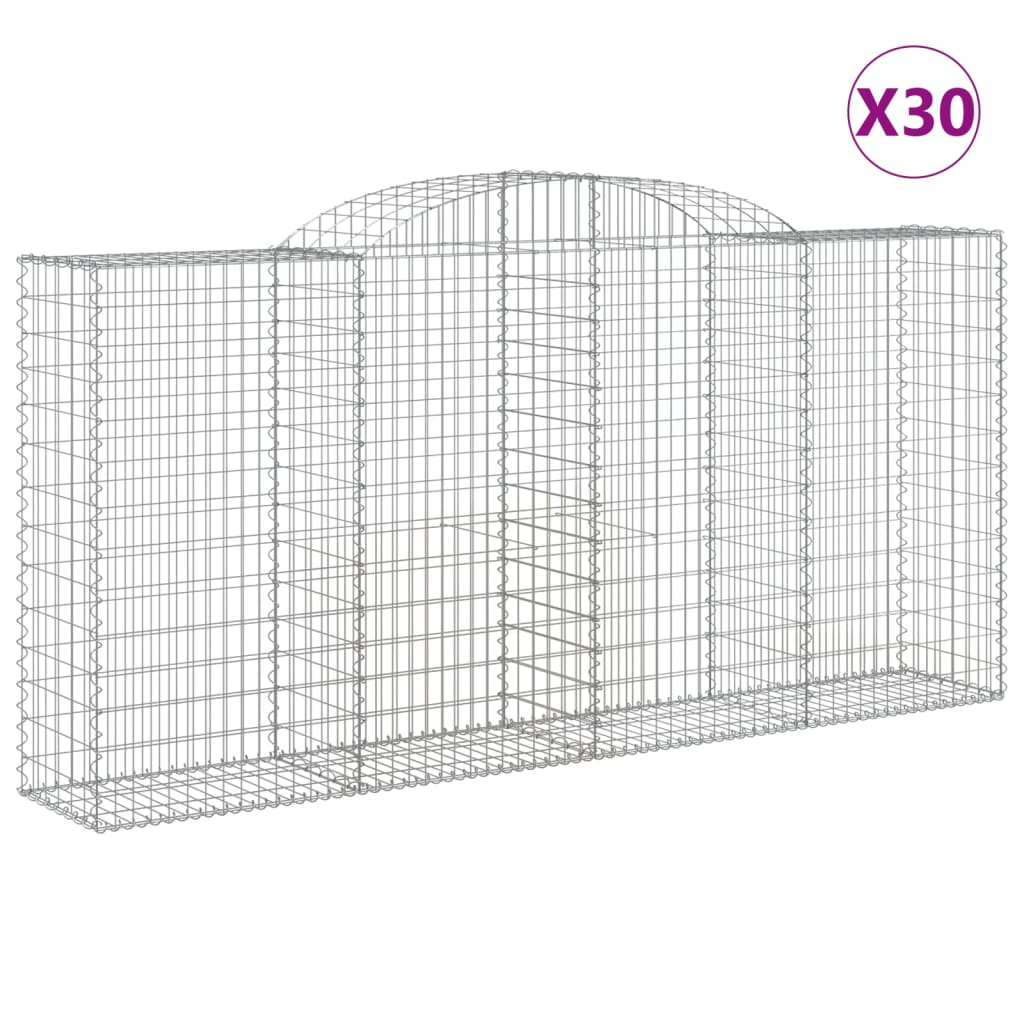 Coșuri gabion arcuite 30 buc, 300x50x140/160cm, fier galvanizat GartenMobel Dekor