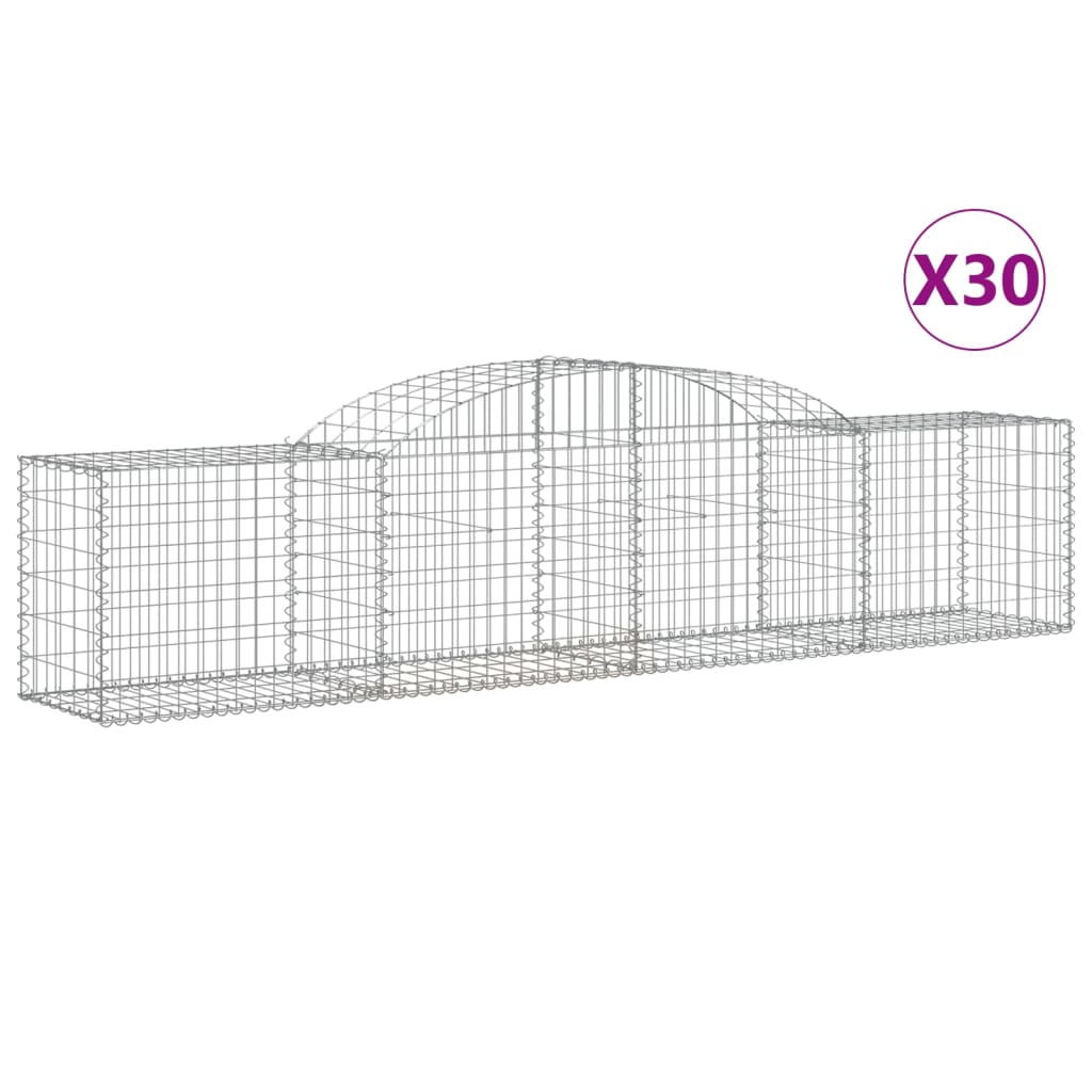 Coșuri gabion arcuite 30 buc, 300x50x60/80 cm, fier galvanizat GartenMobel Dekor