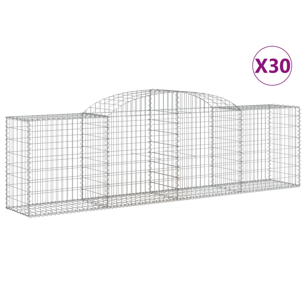 Coșuri gabion arcuite 30 buc, 300x50x80/100 cm, fier galvanizat GartenMobel Dekor