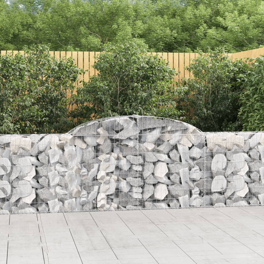 Coșuri gabion arcuite 4 buc., 300x30x80/100 cm, fier galvanizat GartenMobel Dekor