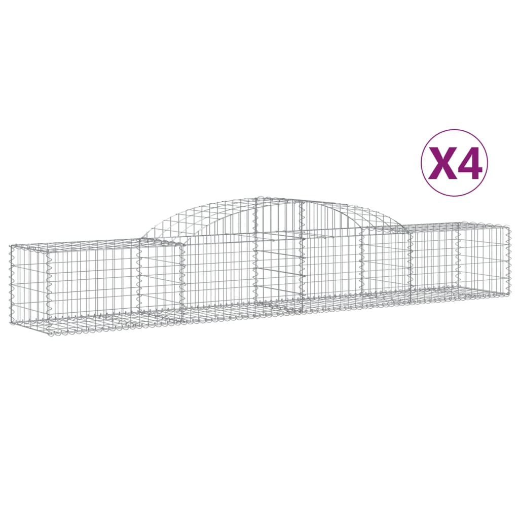 Coșuri gabion arcuite 4 buc., 300x50x40/60 cm, fier galvanizat GartenMobel Dekor