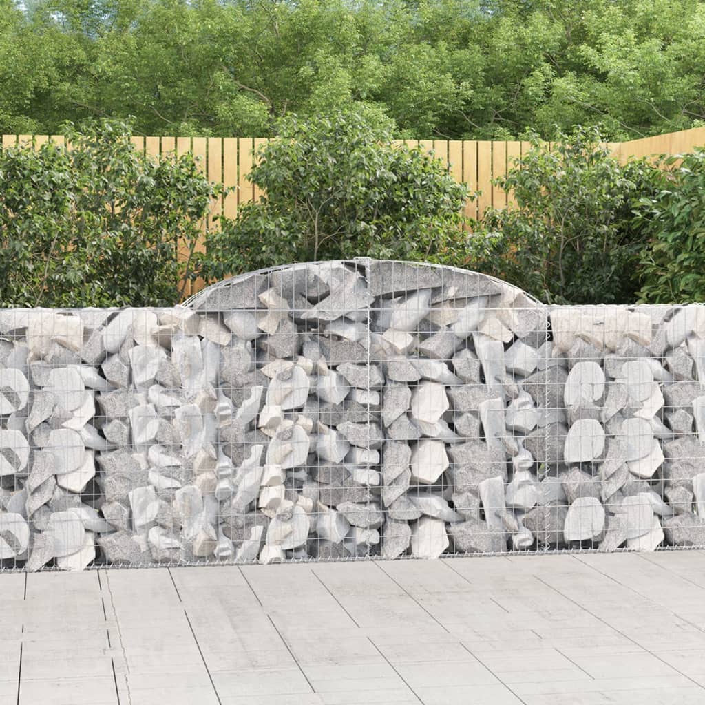 Coșuri gabion arcuite 4 buc, 300x30x100/120 cm fier galvanizat GartenMobel Dekor