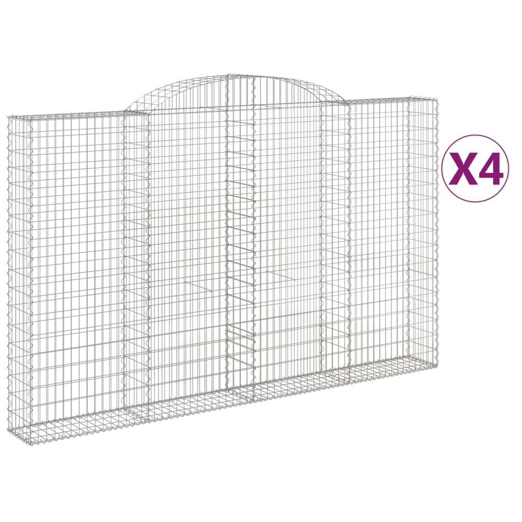 Coșuri gabion arcuite 4 buc, 300x30x180/200 cm, fier galvanizat GartenMobel Dekor