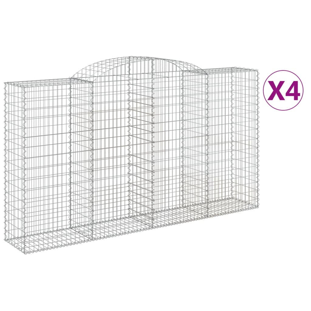 Coșuri gabion arcuite 4 buc, 300x50x160/180 cm, fier galvanizat GartenMobel Dekor