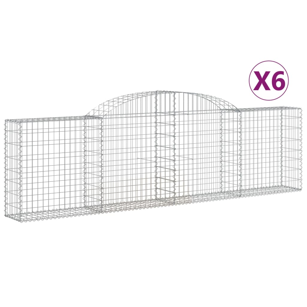 Coșuri gabion arcuite 6 buc., 300x30x80/100 cm, fier galvanizat GartenMobel Dekor