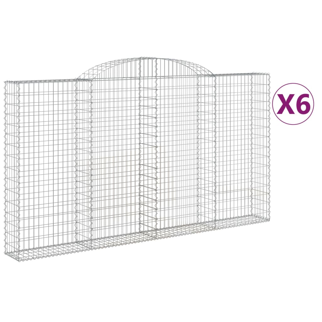 Coșuri gabion arcuite 6 buc. 300x30x160/180 cm, fier galvanizat GartenMobel Dekor