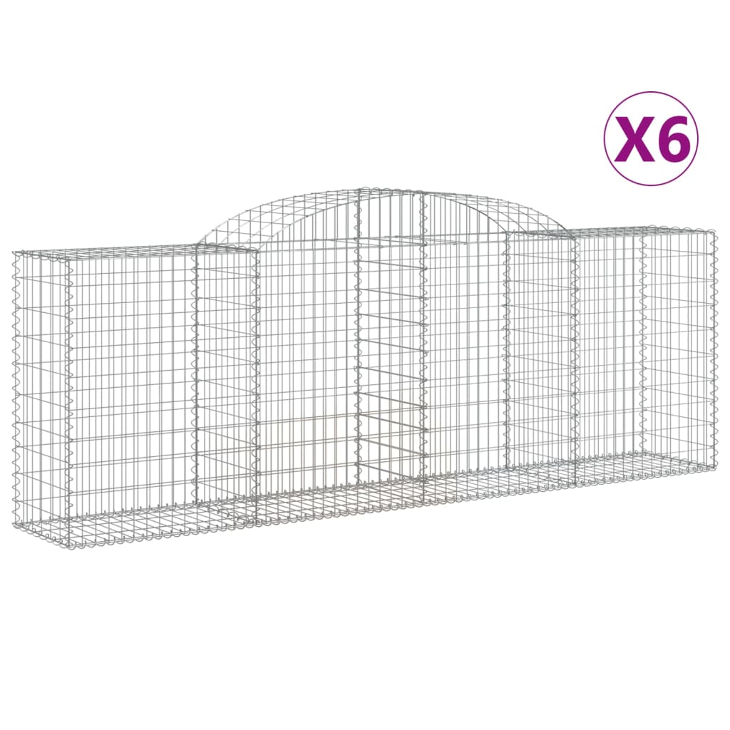 Coșuri gabion arcuite 6 buc, 300x50x100/120 cm, fier galvanizat GartenMobel Dekor