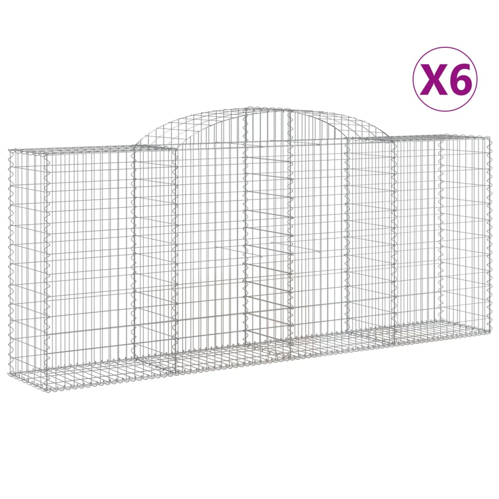 Coșuri gabion arcuite 6 buc. 300x50x120/140 cm, fier galvanizat GartenMobel Dekor