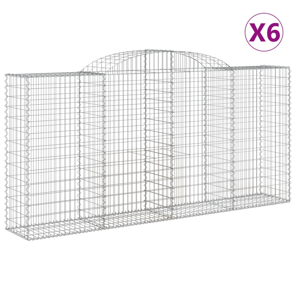 Coșuri gabion arcuite 6 buc, 300x50x140/160cm, fier galvanizat GartenMobel Dekor