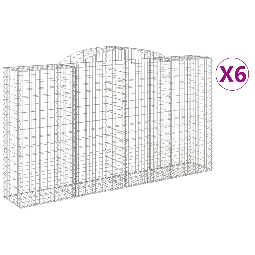 Coșuri gabion arcuite 6 buc, 300x50x160/180 cm, fier galvanizat GartenMobel Dekor