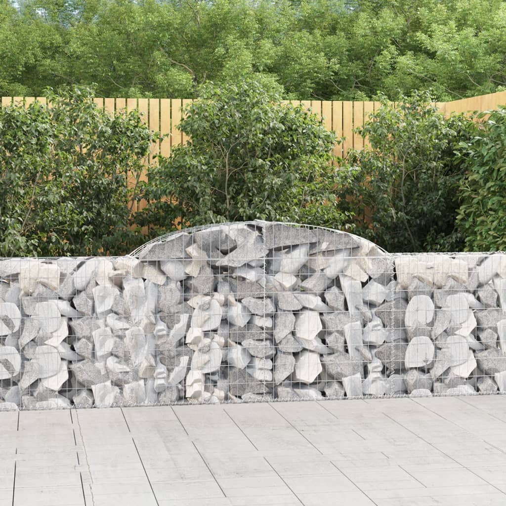Coșuri gabion arcuite 8 buc., 300x30x80/100 cm, fier galvanizat GartenMobel Dekor