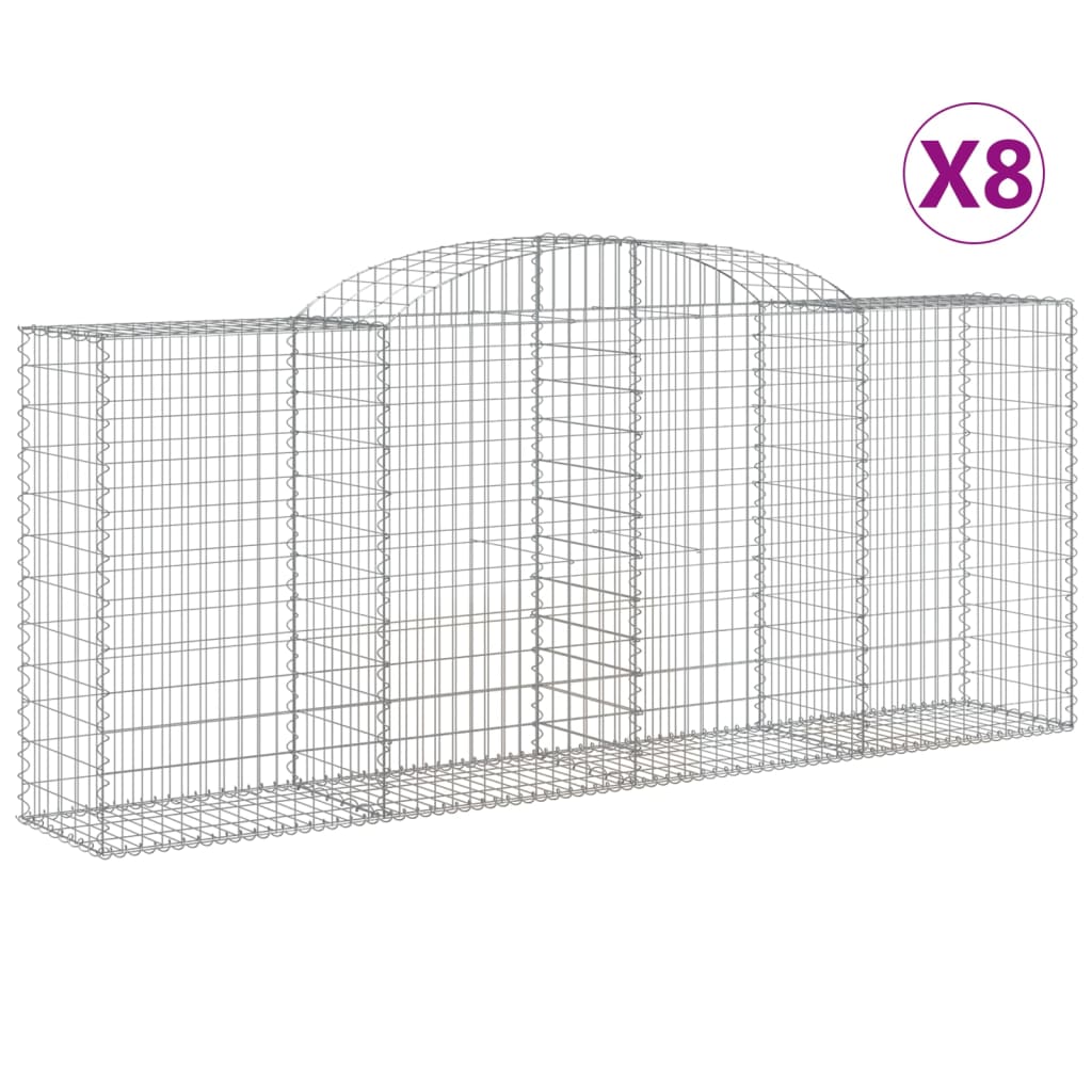 Coșuri gabion arcuite 8 buc. 300x50x120/140 cm, fier galvanizat GartenMobel Dekor