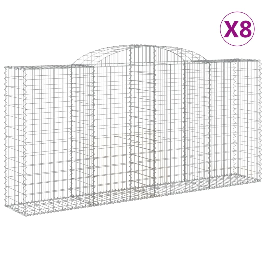 Coșuri gabion arcuite 8 buc, 300x50x140/160 cm, fier galvanizat GartenMobel Dekor