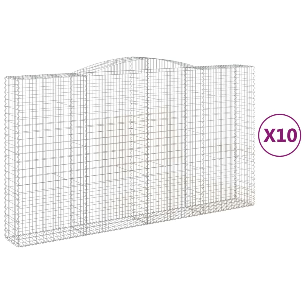 Coșuri gabion arcuite, 10 buc 400x50x220/240cm, fier galvanizat GartenMobel Dekor