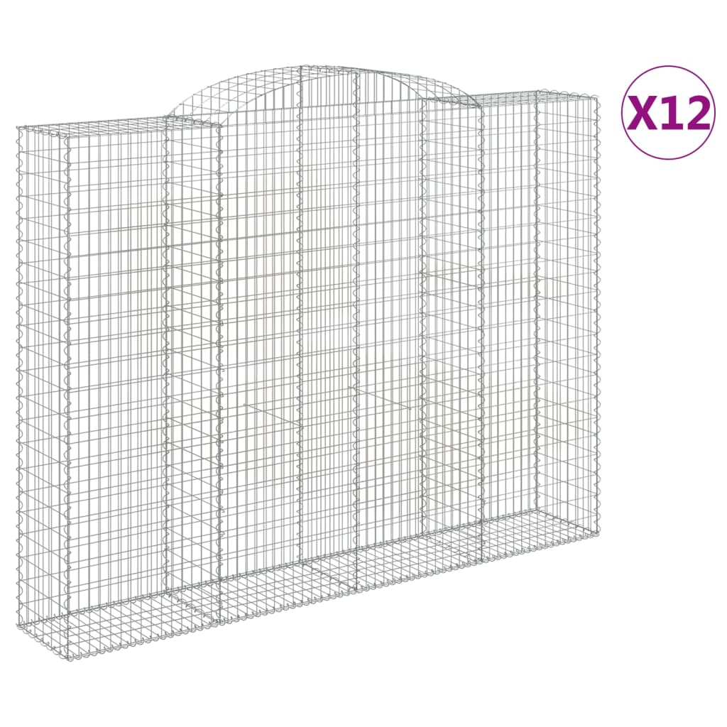 Coșuri gabion arcuite, 12 buc 300x50x220/240cm, fier galvanizat GartenMobel Dekor