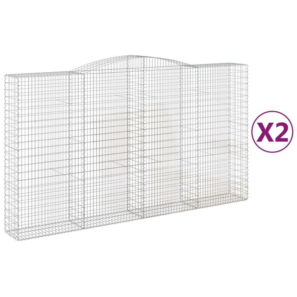 Coșuri gabion arcuite, 2 buc, 400x50x220/240cm, fier galvanizat GartenMobel Dekor