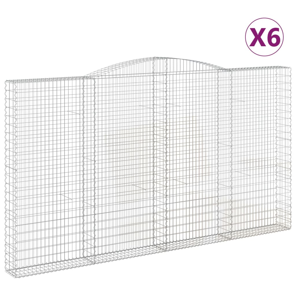 Coșuri gabion arcuite, 6 buc, 400x30x220/240cm, fier galvanizat GartenMobel Dekor