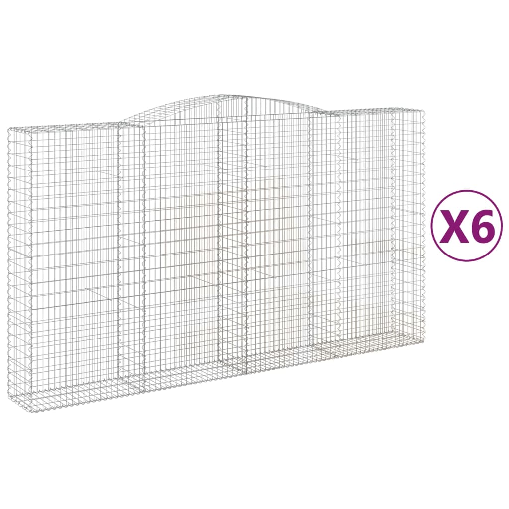 Coșuri gabion arcuite, 6 buc, 400x50x220/240cm, fier galvanizat GartenMobel Dekor