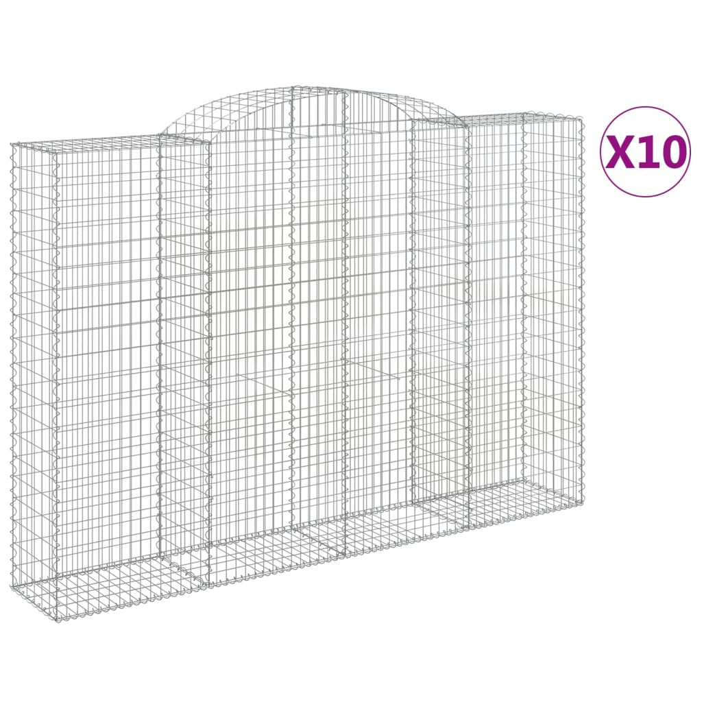 Coșuri gabion arcuite 10 buc. 300x50x200/220 cm fier galvanizat GartenMobel Dekor