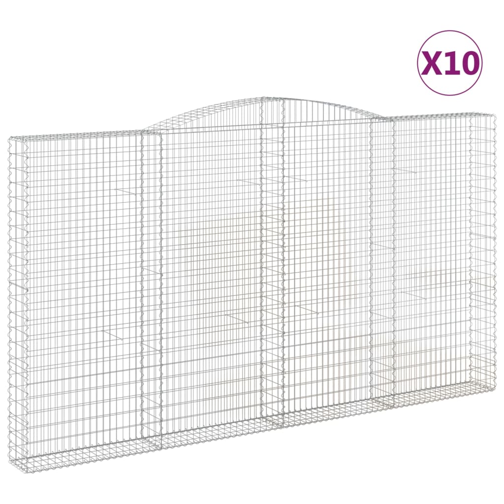 Coșuri gabion arcuite 10 buc, 400x30x220/240cm, fier galvanizat GartenMobel Dekor