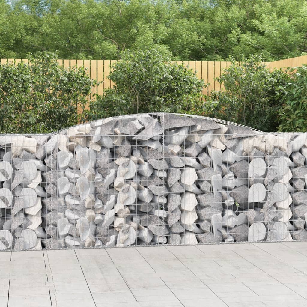 Coșuri gabion arcuite 10 buc, 400x50x100/120 cm fier galvanizat GartenMobel Dekor