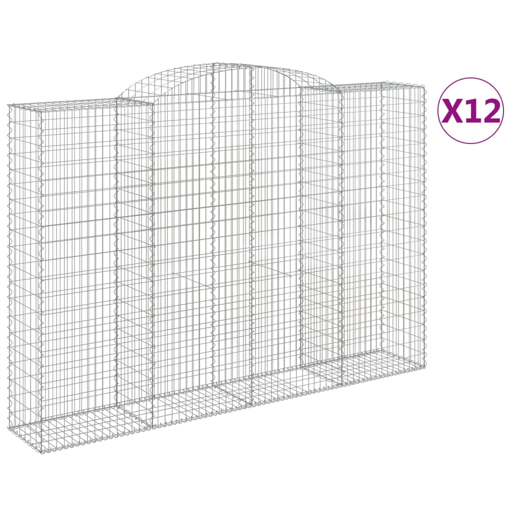 Coșuri gabion arcuite 12 buc. 300x50x200/220 cm fier galvanizat GartenMobel Dekor