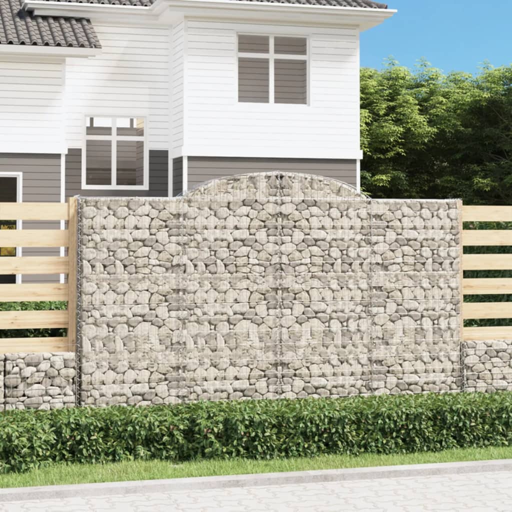 Coșuri gabion arcuite 2 buc, 300x50x180/200 cm, fier galvanizat GartenMobel Dekor
