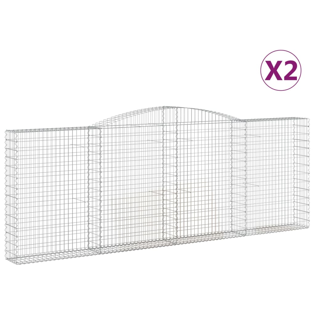 Coșuri gabion arcuite 2 buc, 400x30x140/160 cm, fier galvanizat GartenMobel Dekor